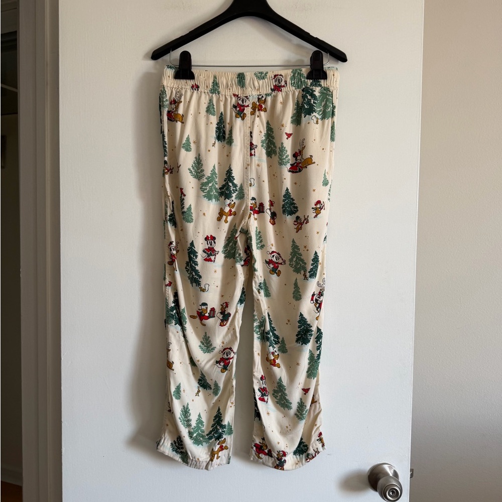 Disney Christmas Mickey Mouse Winter Adjustable Pajama Pants size Small EUC - Picture 4 of 7